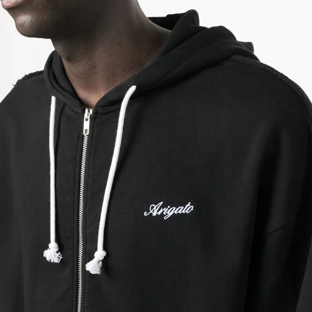 Худи на молнии с вышитым логотипом