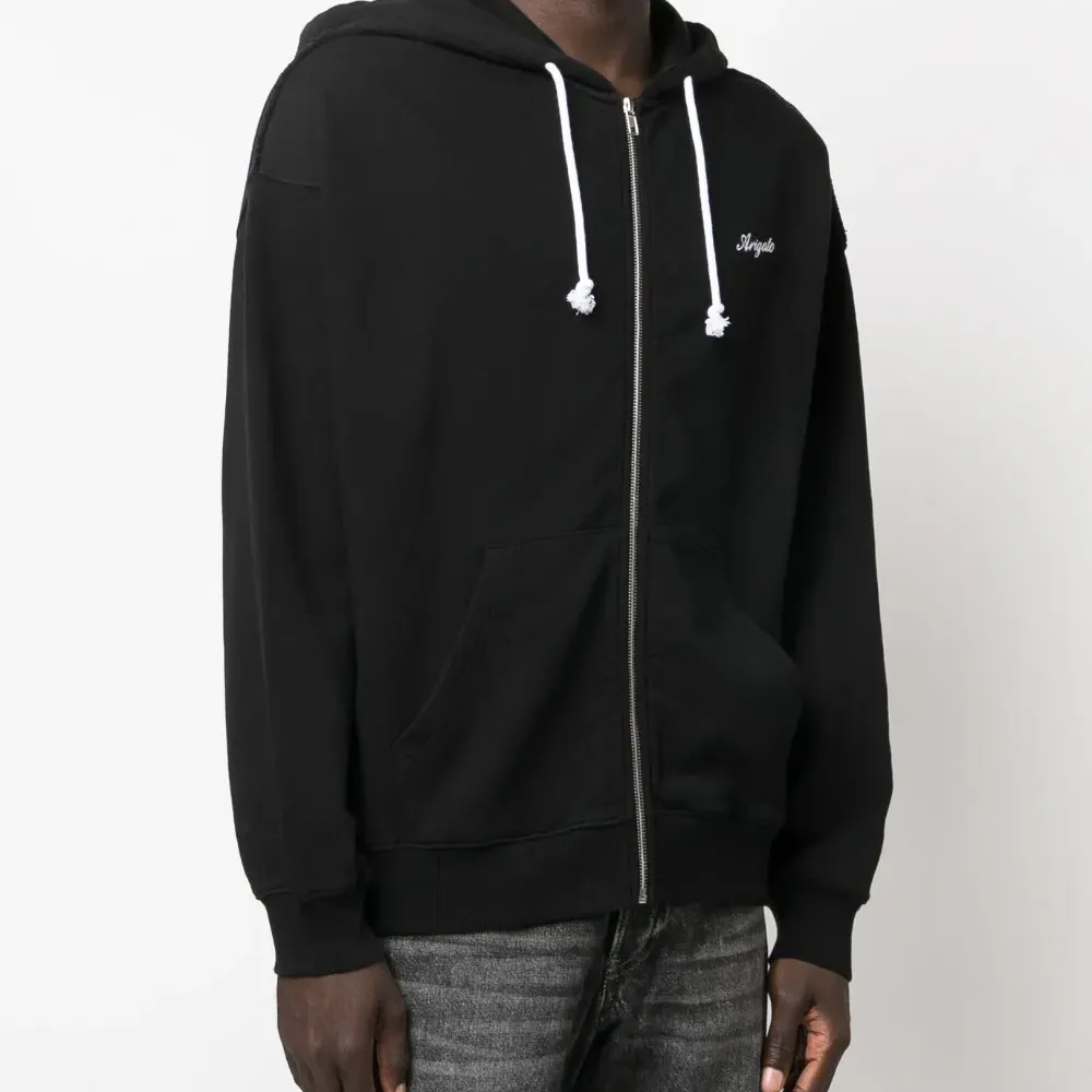 Худи на молнии с вышитым логотипом