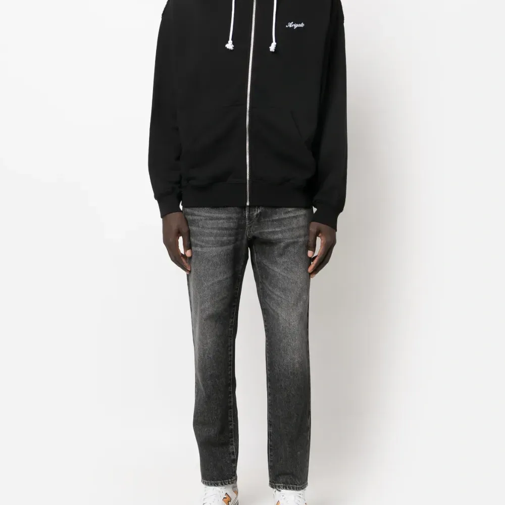 Худи на молнии с вышитым логотипом