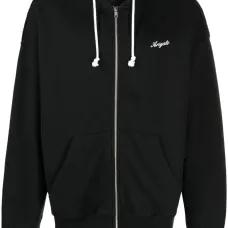 Худи на молнии с вышитым логотипом