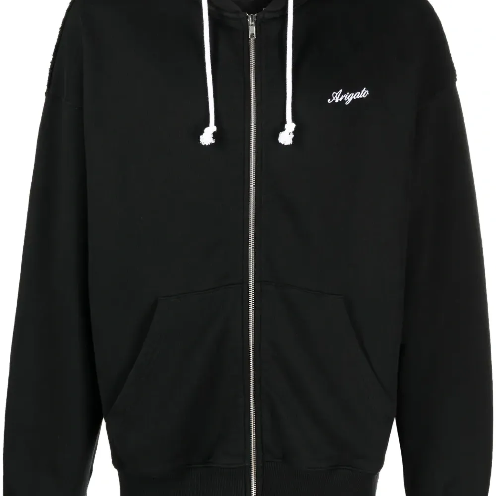 Худи на молнии с вышитым логотипом