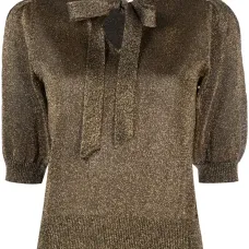 Топ с люрексом и бантом