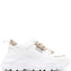 Кроссовки с блестками и нашивкой-логотипом