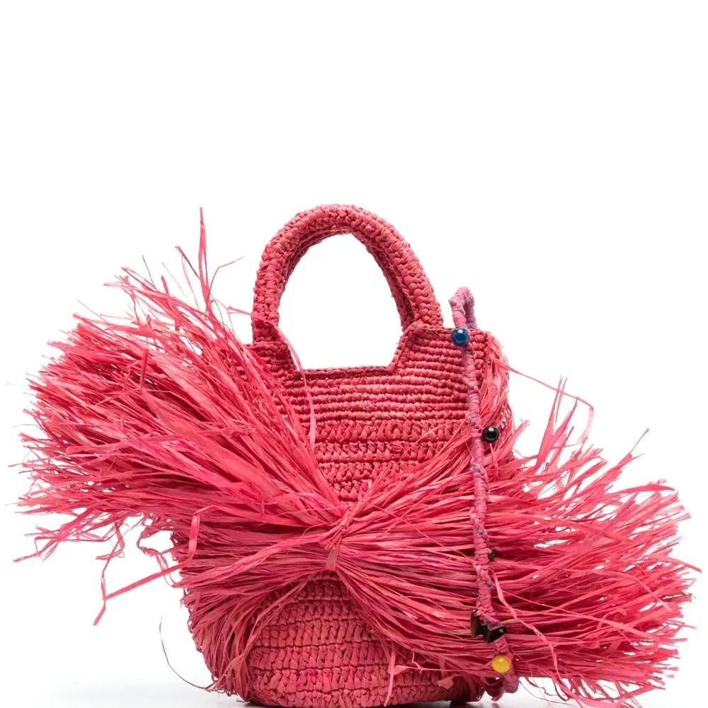 Соломенная сумка через плечо Kifafa Frange