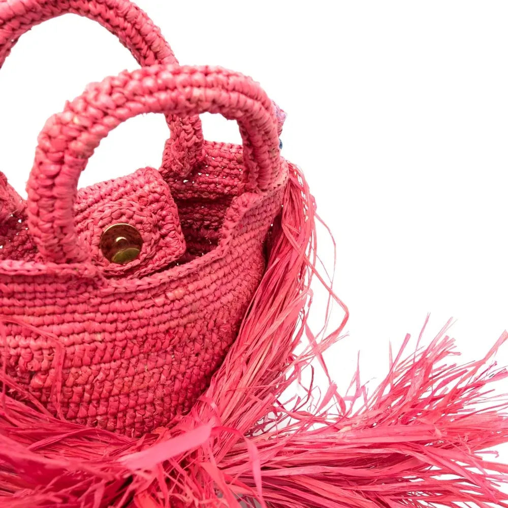 Соломенная сумка через плечо Kifafa Frange