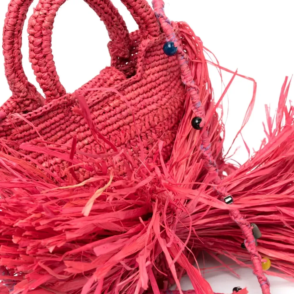 Соломенная сумка через плечо Kifafa Frange