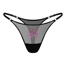 Трусы-стринги из тюля с вышивкой Butterfly