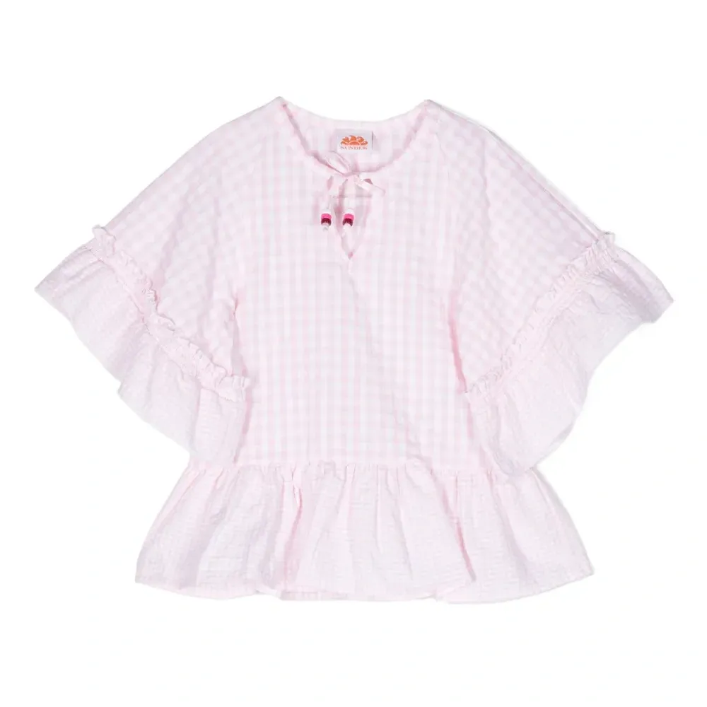 Клетчатое платье с оборками