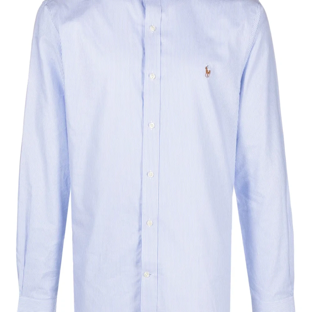 Полосатая рубашка с вышитым логотипом