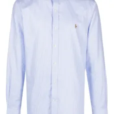 Полосатая рубашка с вышитым логотипом