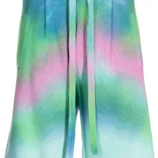 Шорты в рубчик с принтом тай-дай