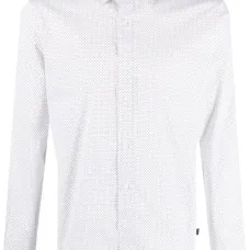 Ls Spread Mosaic Star stretch-cotton shirt