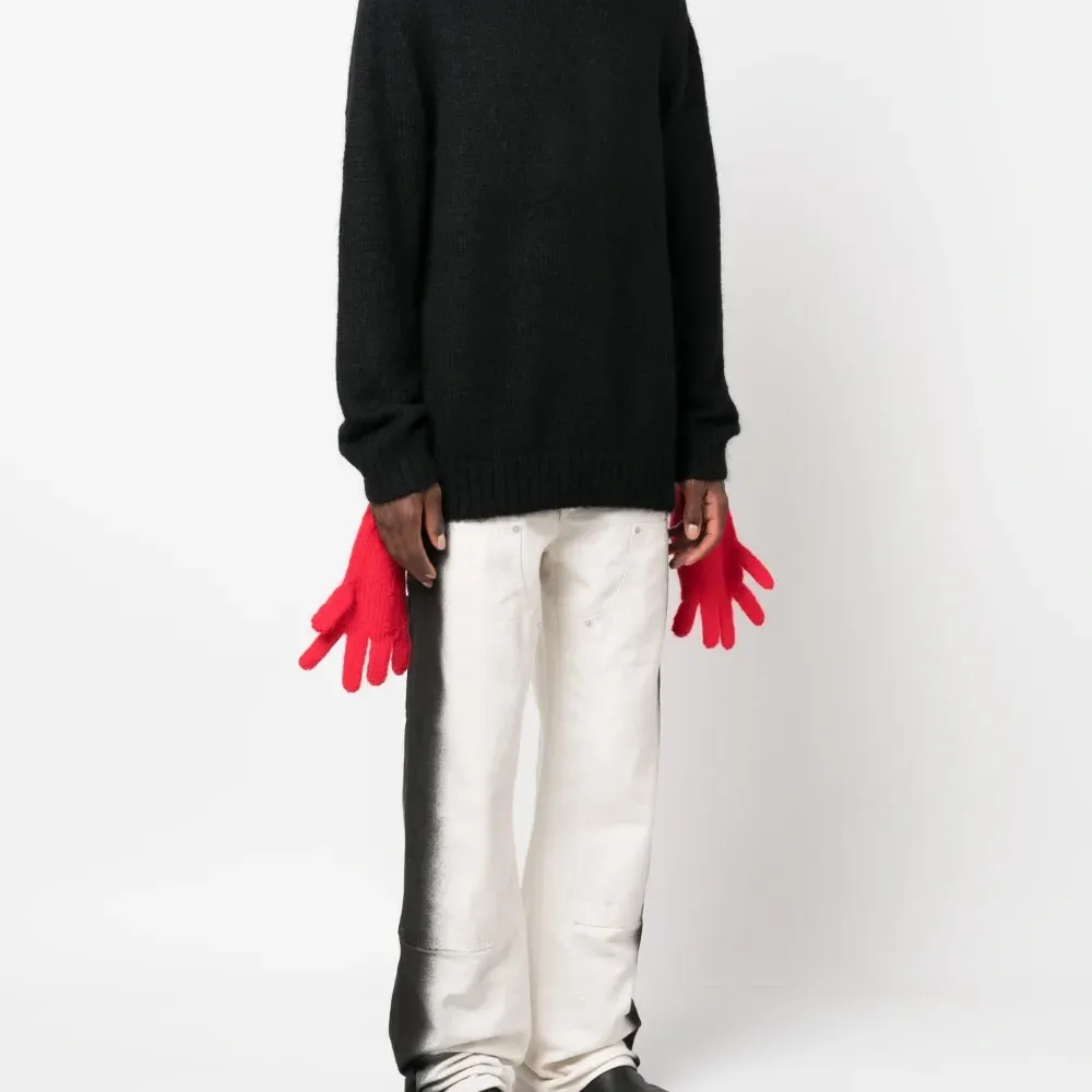 Фактурный джемпер с рукавами-перчатками