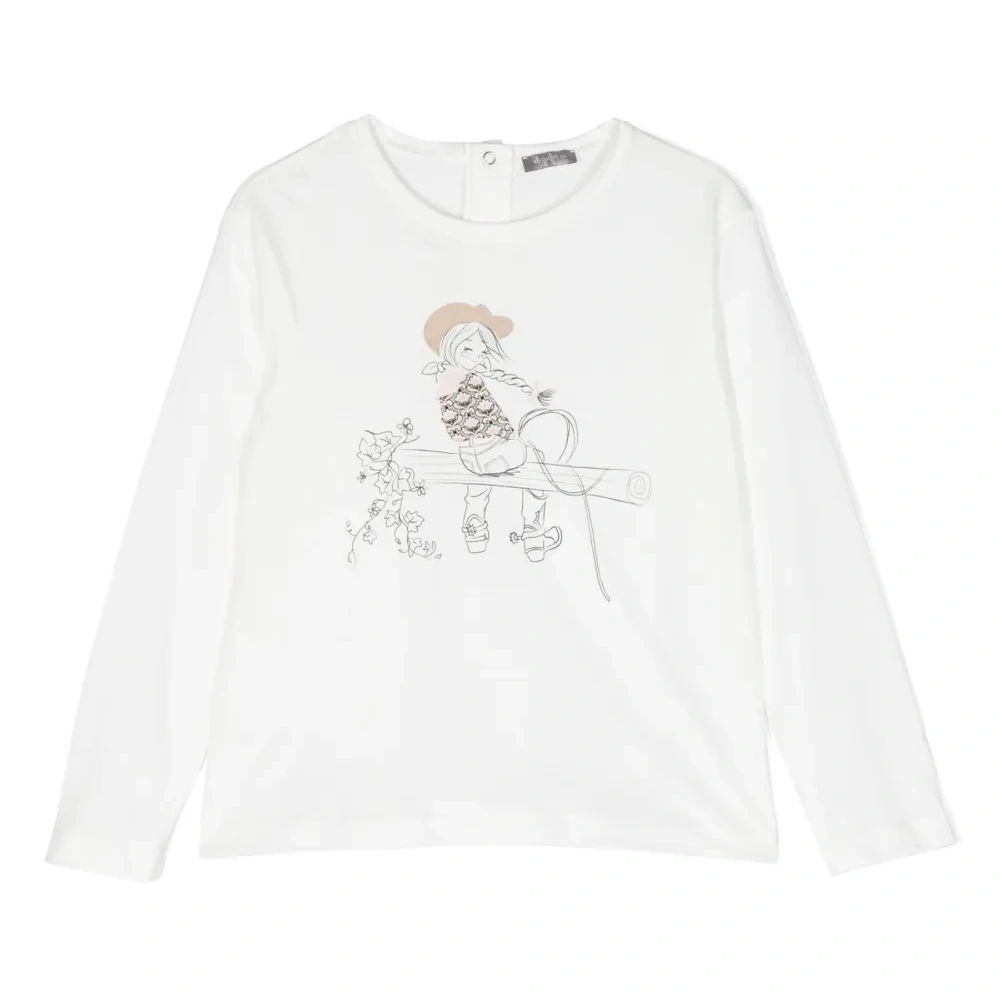 Топ с длинными рукавами и графичным принтом