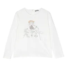 Топ с длинными рукавами и графичным принтом