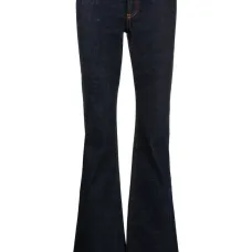 Расклешенные джинсы с заниженной талией