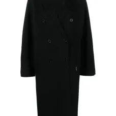 Двубортное пальто с заостренным воротником