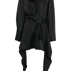 Атласное платье с запахом