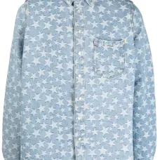 Джинсовая рубашка с узором