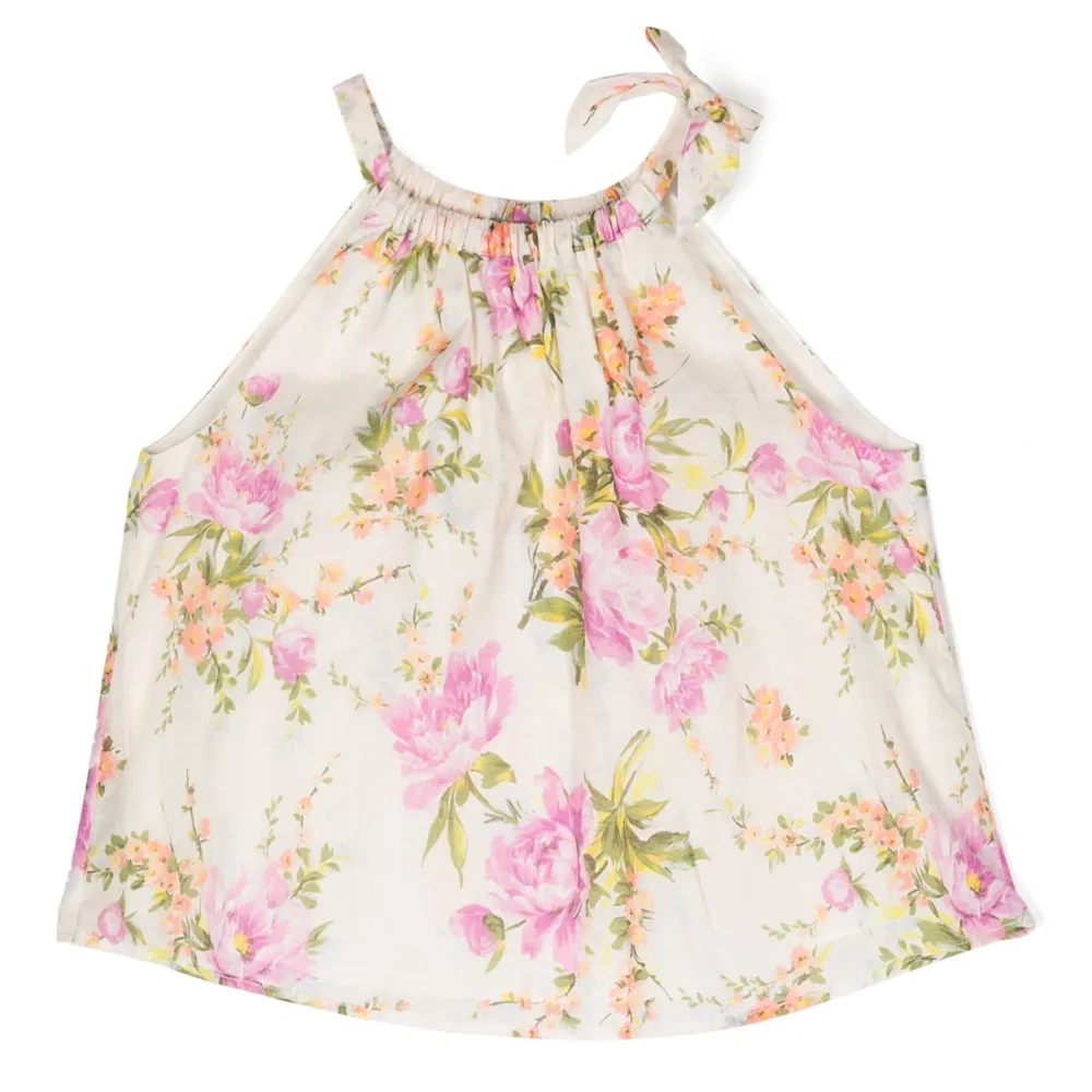 Топ без рукавов с цветочным принтом