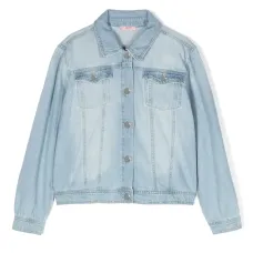 Джинсовая куртка с эффектом потертости