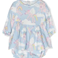 Комплект из платья и блумеров с графичным принтом