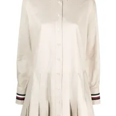 Платье со складками и логотипом