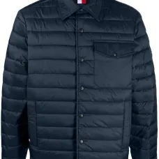 Дутая куртка-рубашка с нашивкой-логотипом