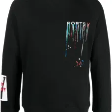 Толстовка с эффектом разбрызганной краски и логотипом