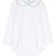 Боди с длинными рукавами и фестонами