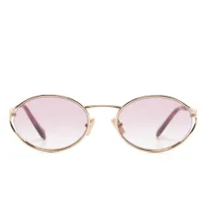 солнцезащитные очки в овальной оправе с логотипом