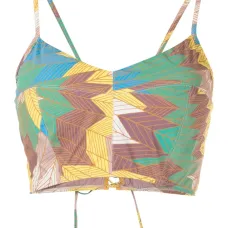 Укороченный топ на бретелях с принтом