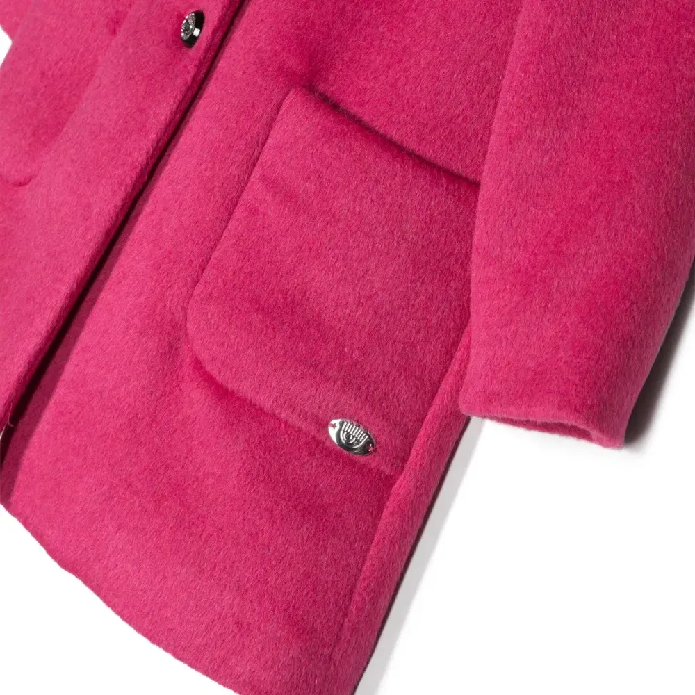 Однобортное пальто с логотипом Однобортное пальто с логотипом