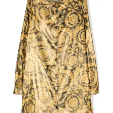 Платье-рубашка с длинными рукавами и принтом Barocco