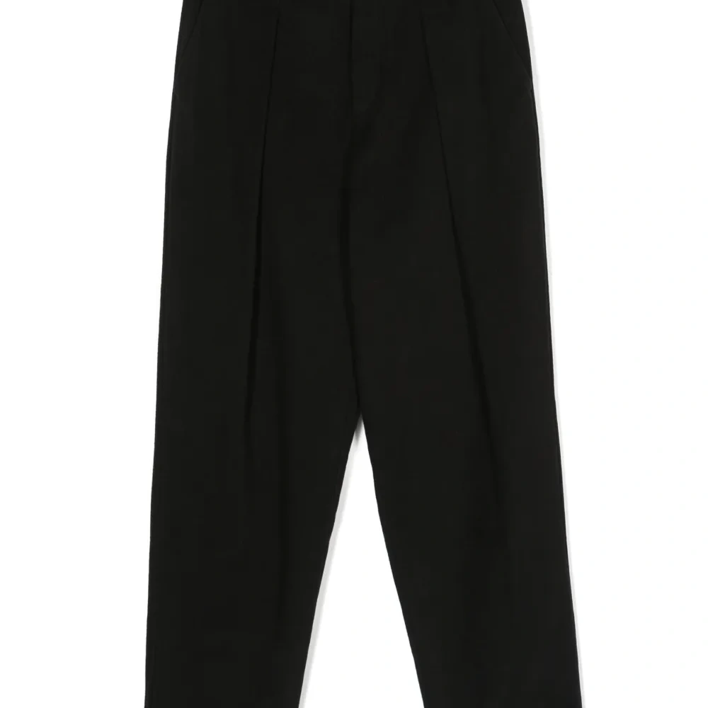 Брюки прямого кроя со складками