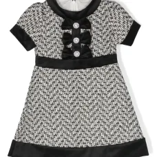 Твидовое платье с бантом