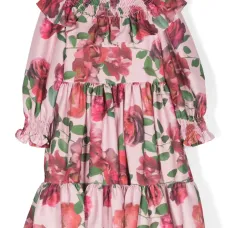 Платье с длинными рукавами и цветочным принтом Платье с длинными рукавами и цветочным принтом