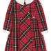 Двубортное платье в клетку тартан