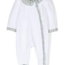 Пижама с контрастной отделкой и цветочным принтом