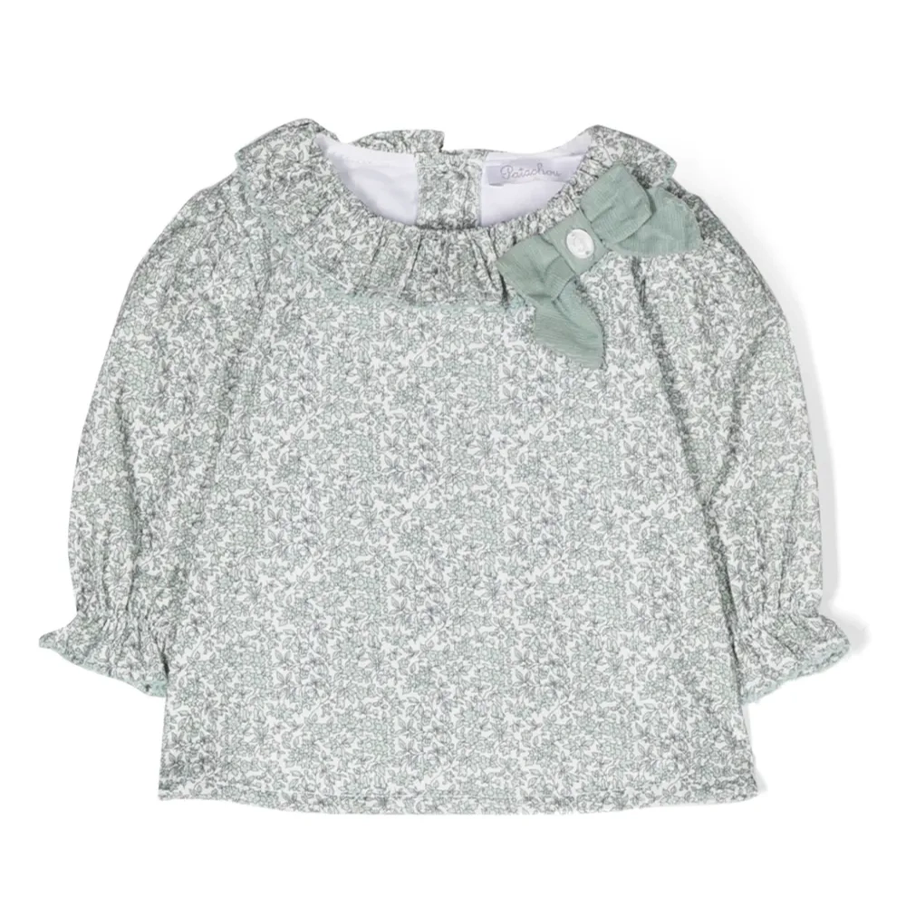 Блузка с цветочным принтом и оборками