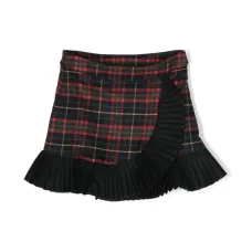 Мини-юбка в клетку тартан с оборками