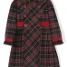 Двубортное платье в клетку тартан