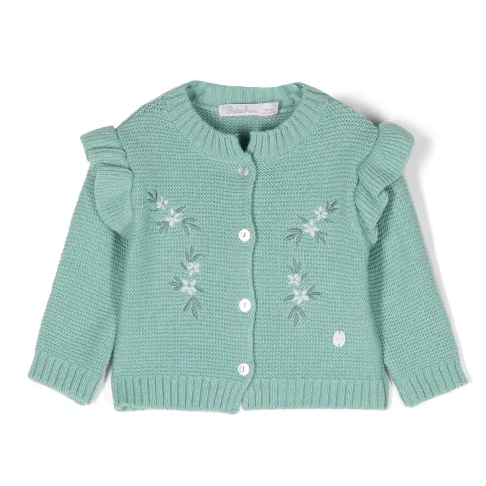 Трикотажный кардиган с цветочной вышивкой