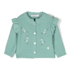 Трикотажный кардиган с цветочной вышивкой