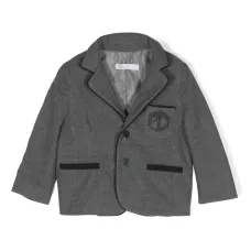 Однобортный блейзер с вышитым логотипом Однобортный блейзер с вышитым логотипом