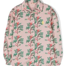 Рубашка с вышитым логотипом и графичным принтом