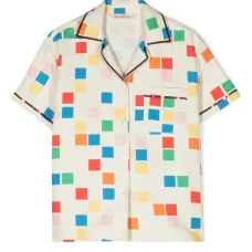 Рубашка с геометричным принтом и вышитым логотипом