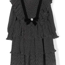 Платье с оборками и узором в горох