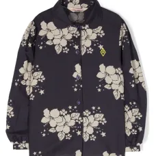 Рубашка с цветочным принтом и вышитым логотипом