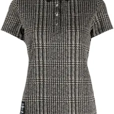 Клетчатая рубашка поло с нашивкой-логотипом